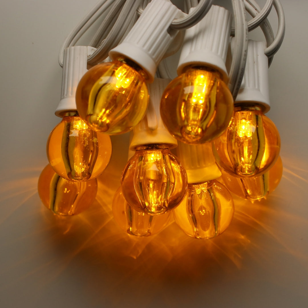 G30 Yellow Smooth LED Bulbs E12 Bases