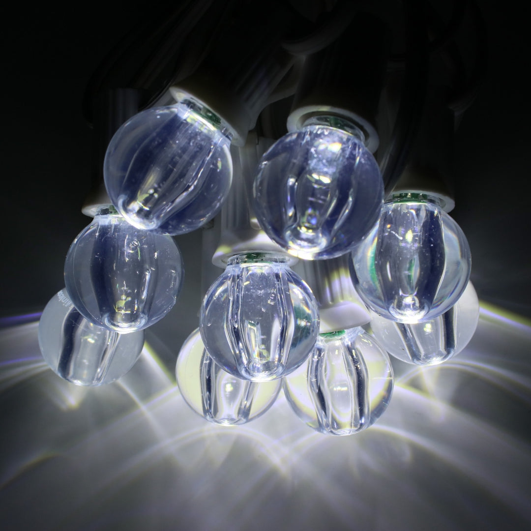 G30 Pure (Cool) White Smooth LED Bulbs E12 Bases