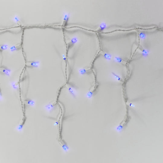 100-light M5 Blue LED Icicle Lights, White Wire – Christmas Light Source