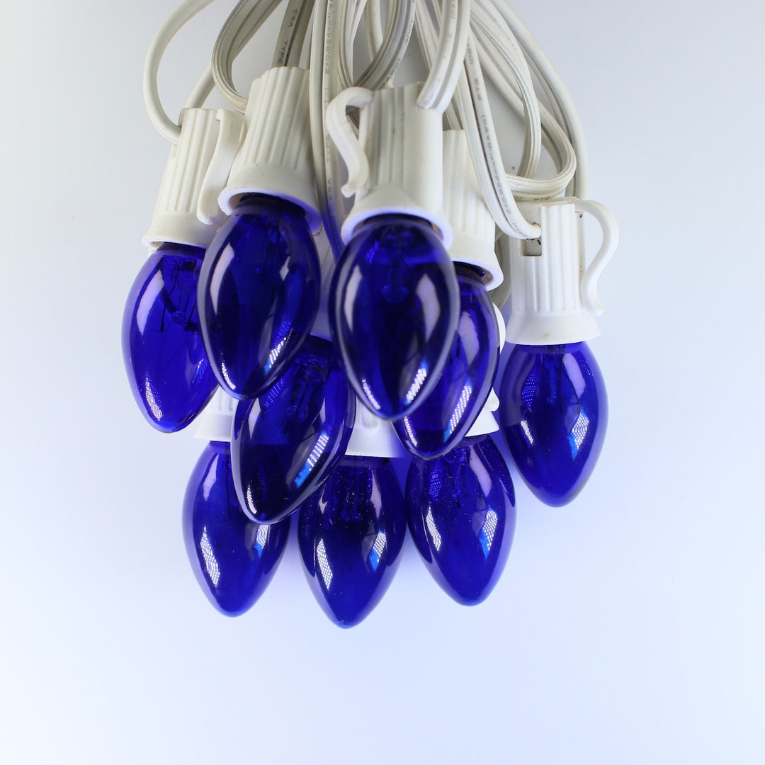 C7 Blue Extra Bright Glass Bulbs E12 Bases