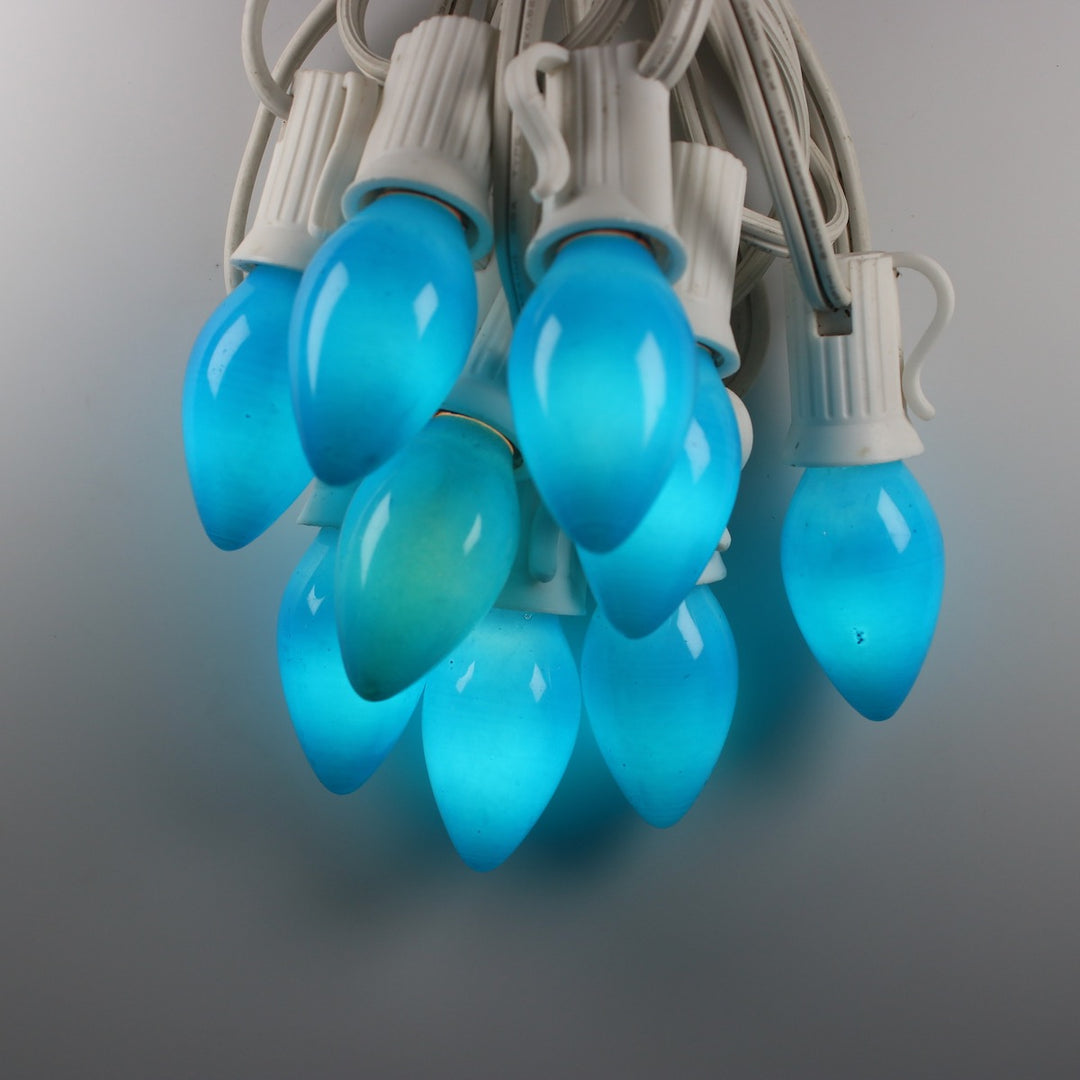 C7 Blue Opaque Glass Bulbs E12 Bases