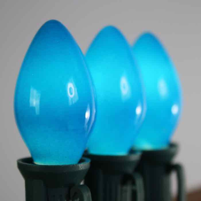 C7 Blue Opaque Glass Bulbs E12 Bases