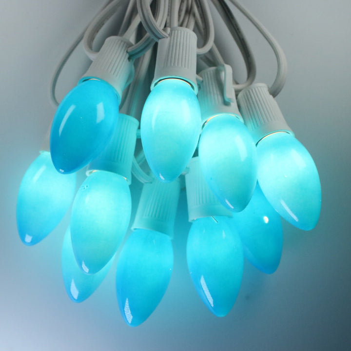 C9 Blue Opaque Glass Bulbs E17 Bases