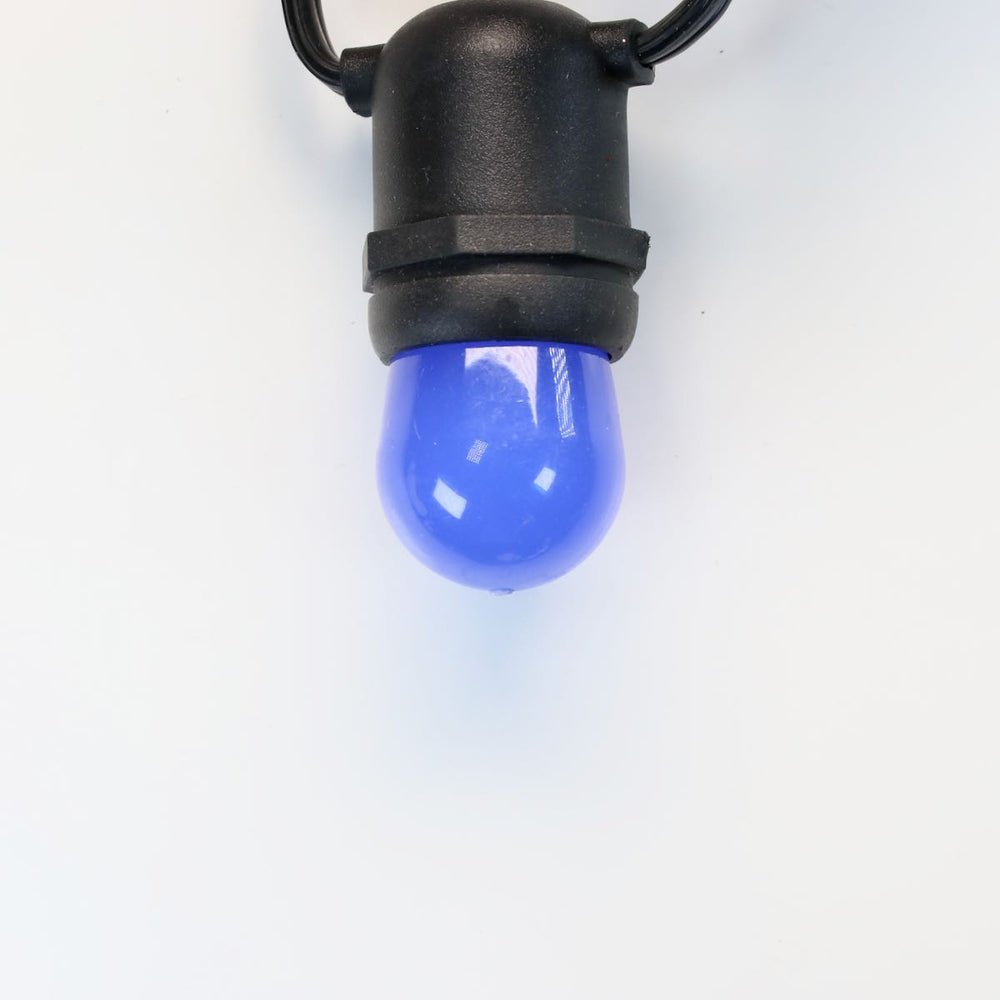 S11 Blue Opaque LED Bulbs E26 Bases
