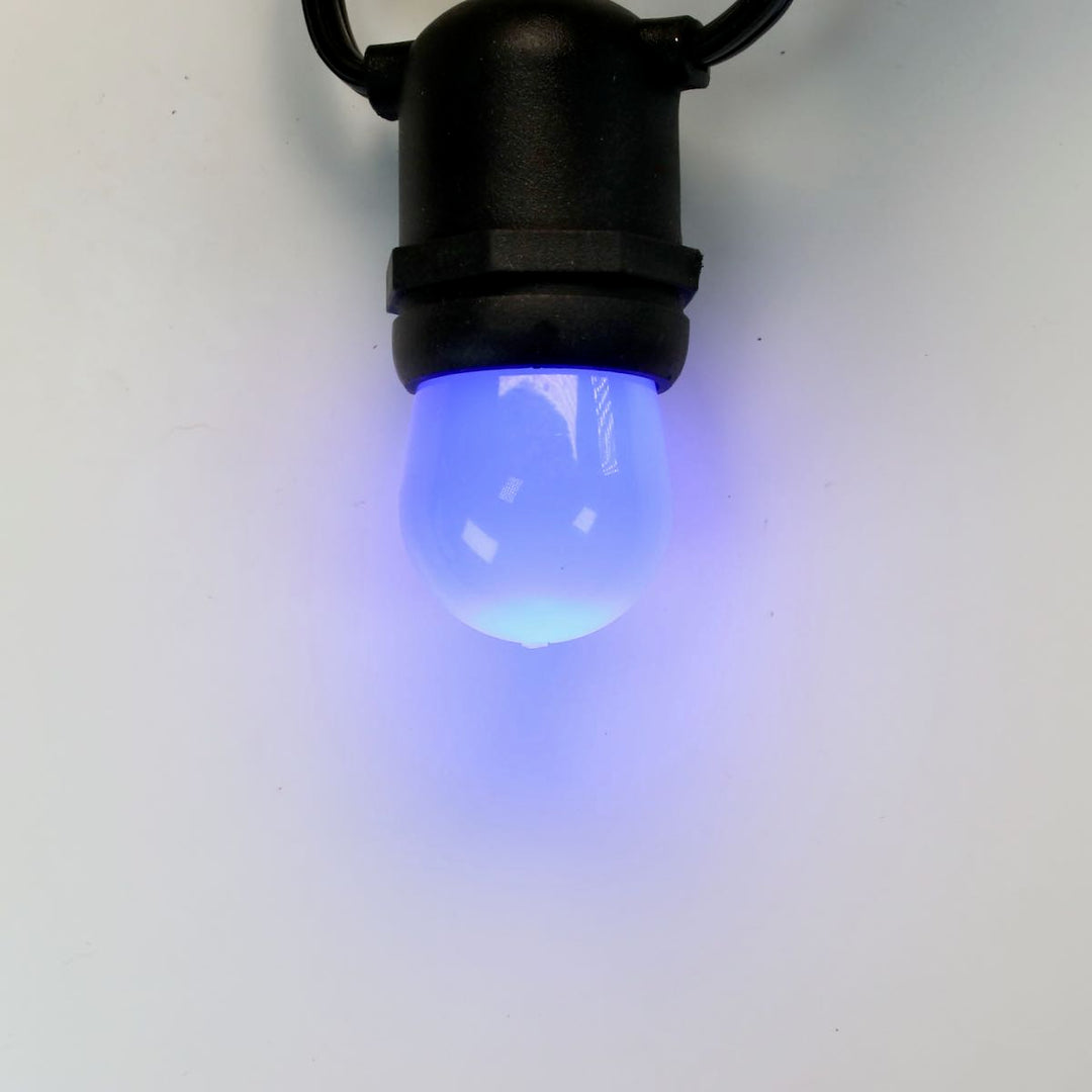 S11 Blue Opaque LED Bulbs E26 Bases