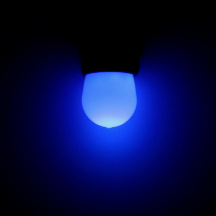 S11 Blue Opaque LED Bulbs E26 Bases