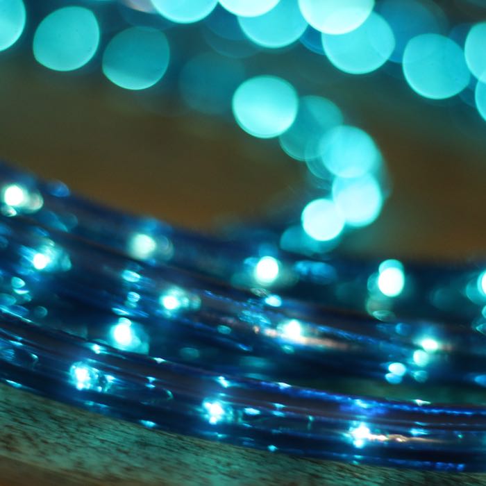 3/8" Blue Incandescent Rope Lights (Adhesive Connections)