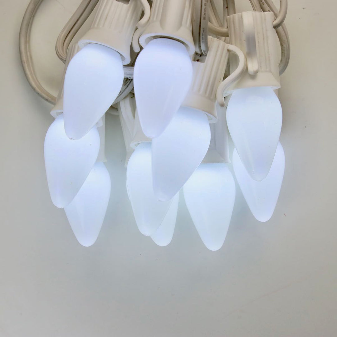 C7 Pure (Cool) White Opaque LED (SMD) Bulbs E12 Bases