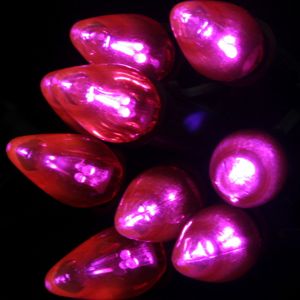 C7 Pink Smooth LED Bulbs E12 Bases