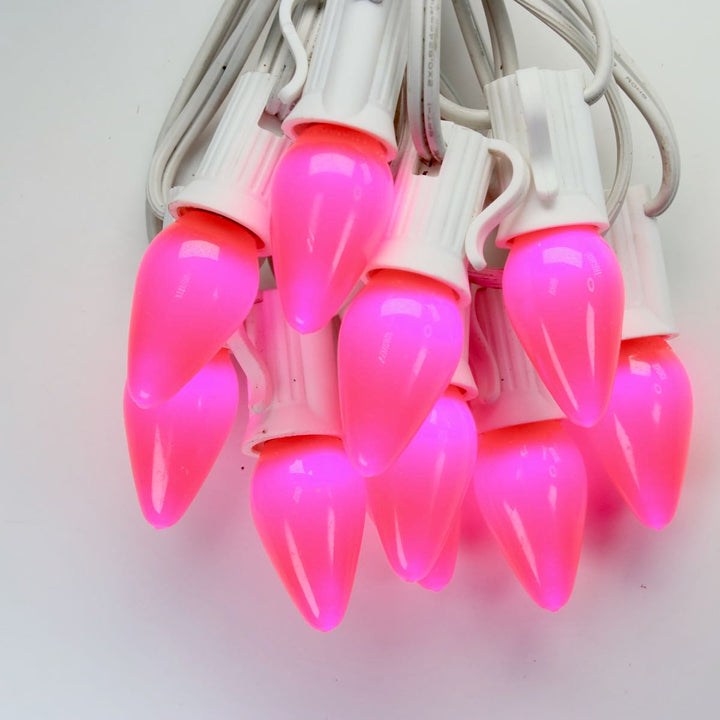 C7 Pink Opaque LED (SMD) Bulbs E12 Bases