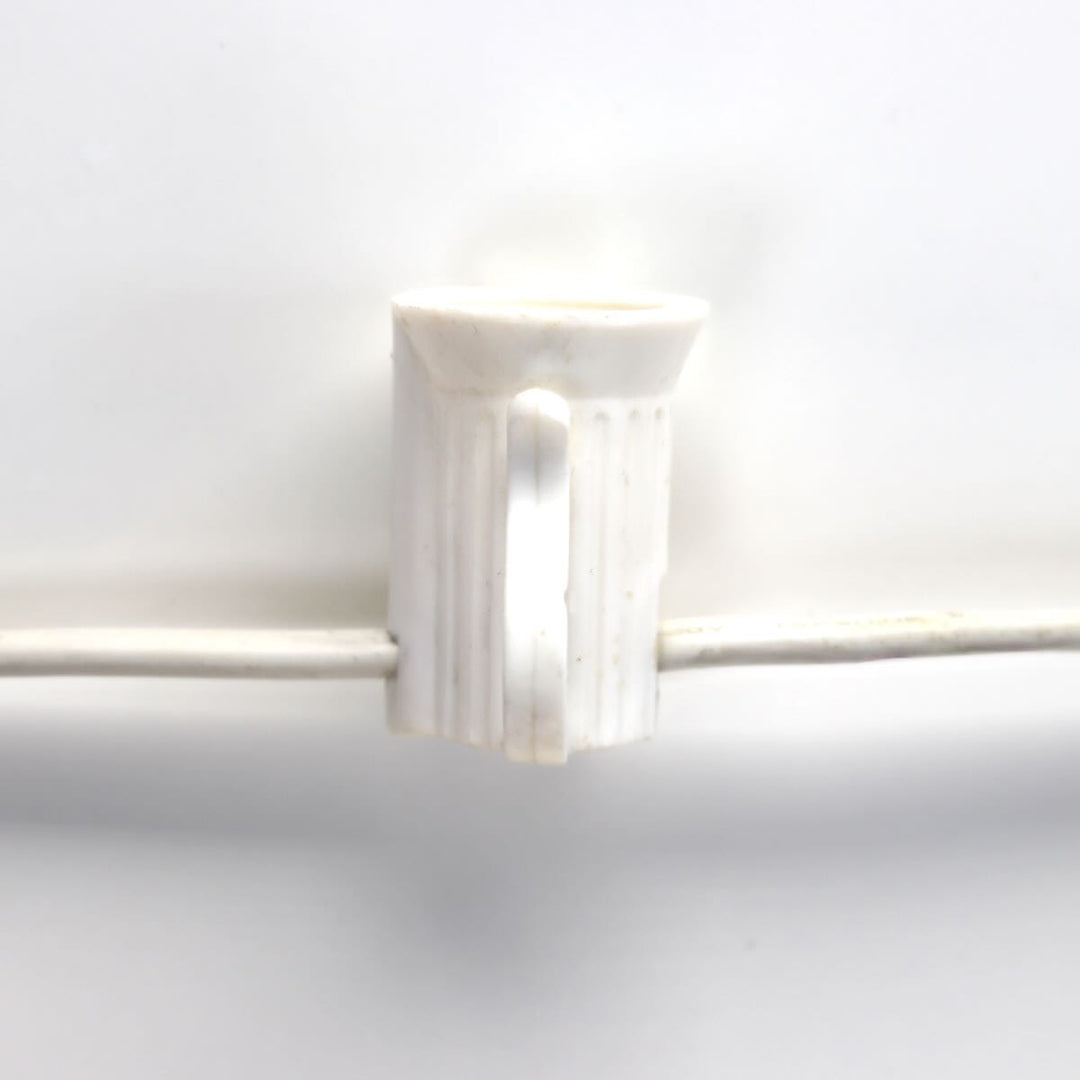 C7 (E12) 25' Cord 12" Spacing, White SPT-1 Wire