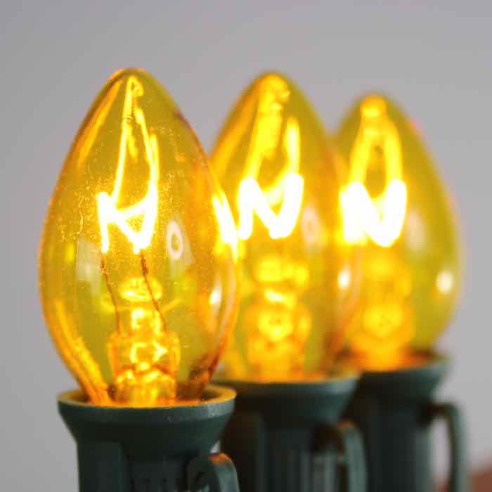 C7 Yellow Glass Bulbs E12 Bases
