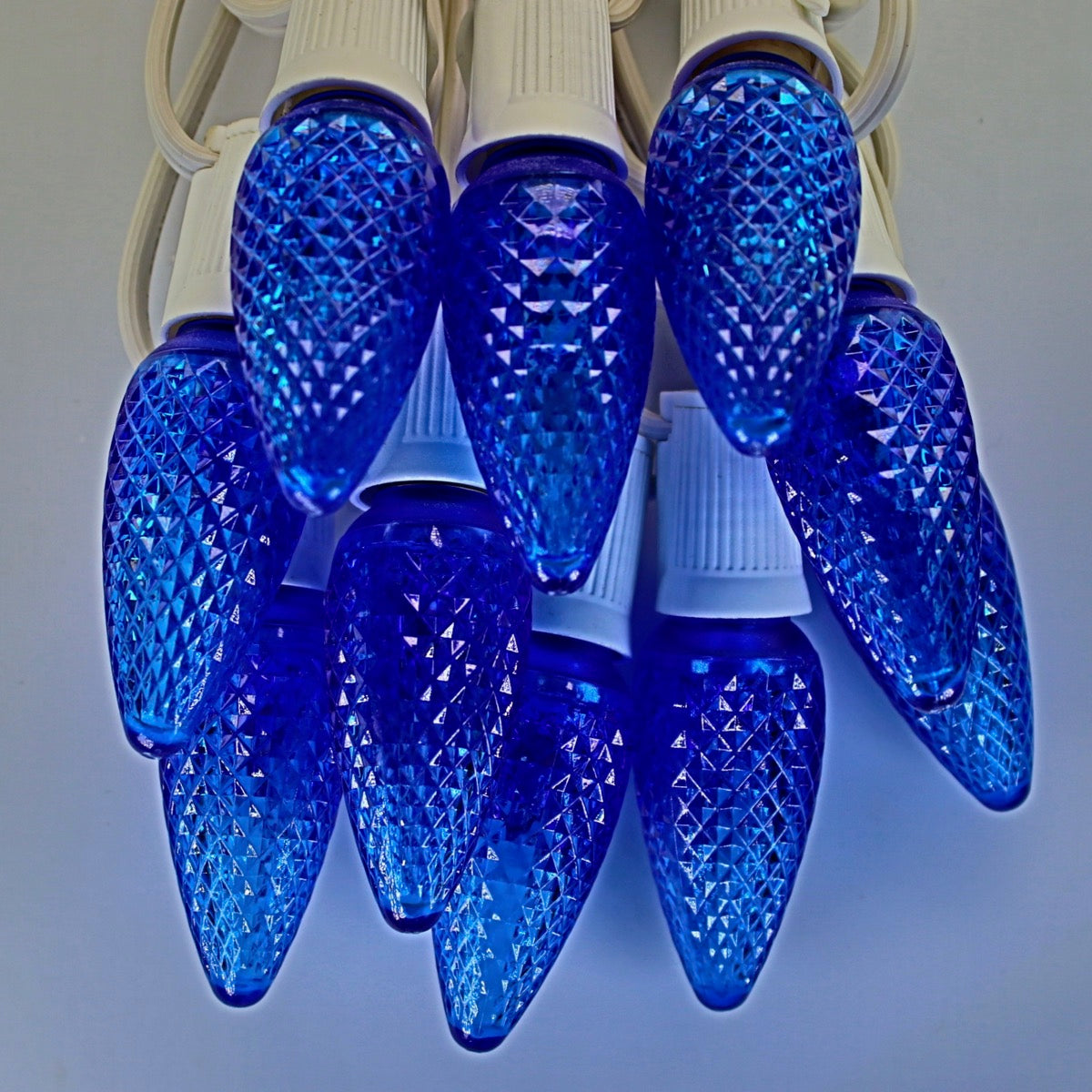 C9 Blue Twinkle LED Bulbs E17 Bases (25 Pack) Christmas Light Source