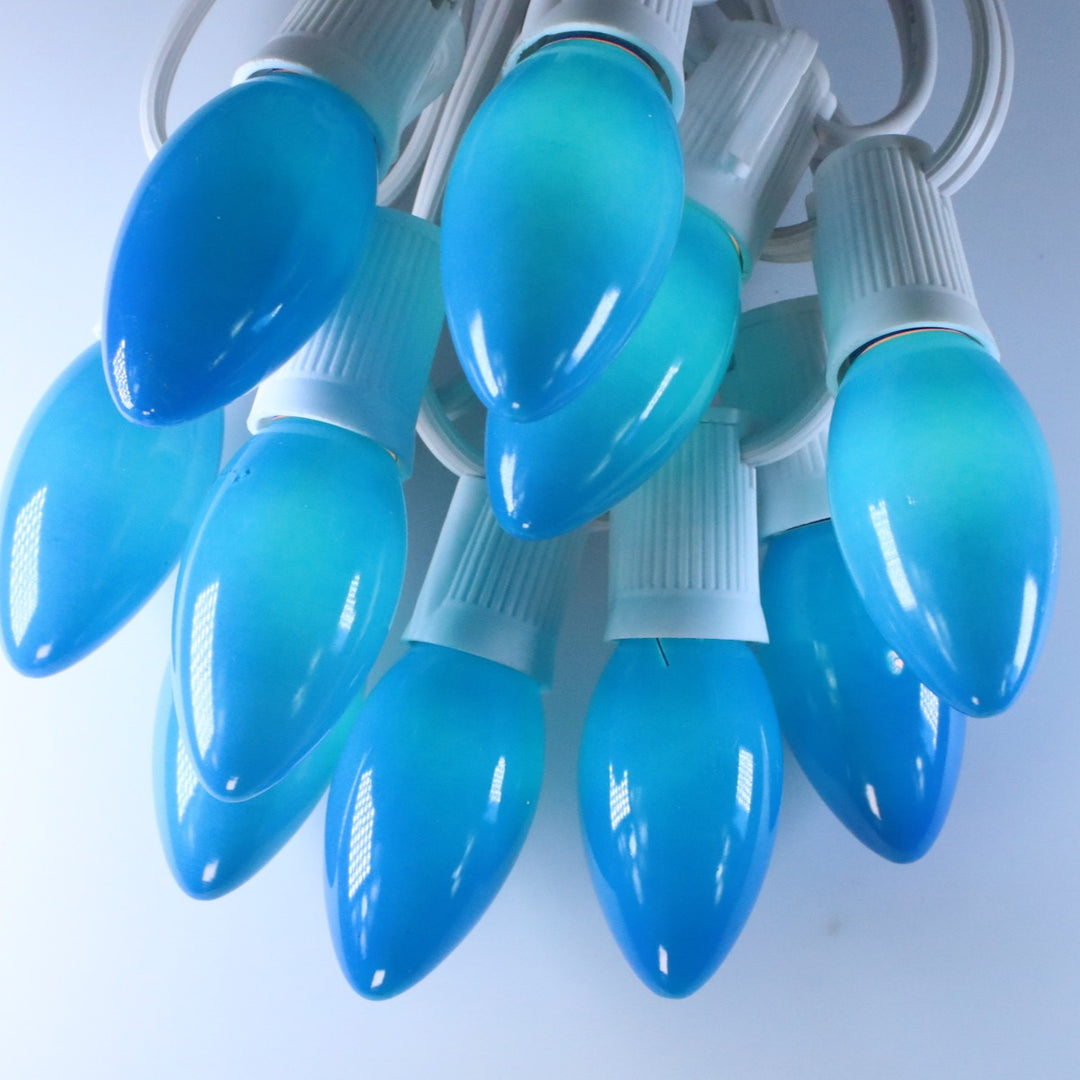 C9 Blue Opaque Glass Bulbs E17 Bases