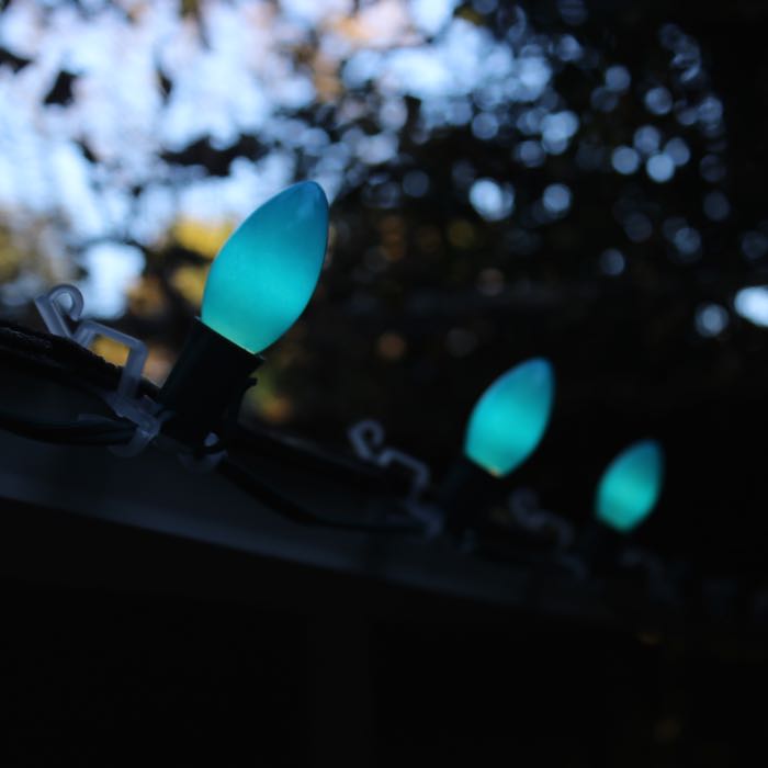 C9 Blue Opaque Glass Bulbs E17 Bases