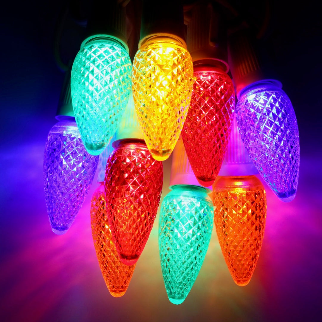 C9 Multicolor Twinkle LED Bulbs E17 Bases