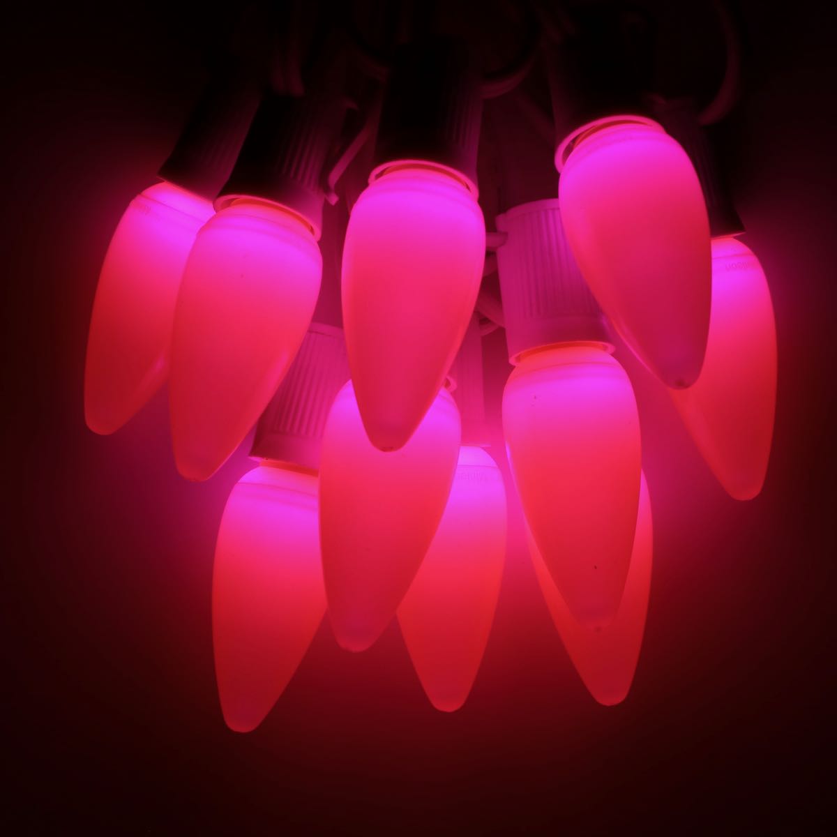 Minleon C9 Pink Smooth Opaque LED Bulbs E17 Bases (SMD) (25 Pack ...