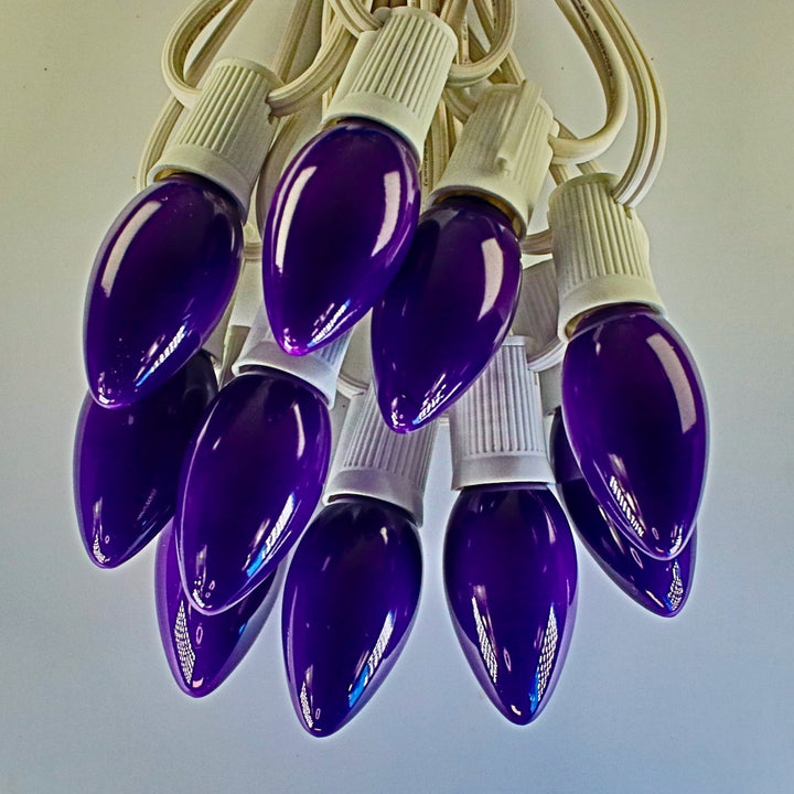 C9 Purple Opaque Glass Bulbs E17 Bases