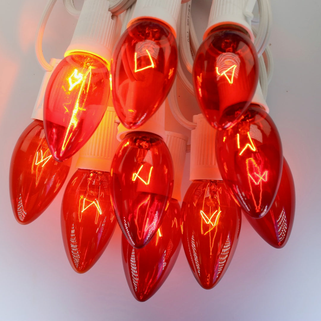 C9 Orange Triple Dip Glass Bulbs E17 Bases