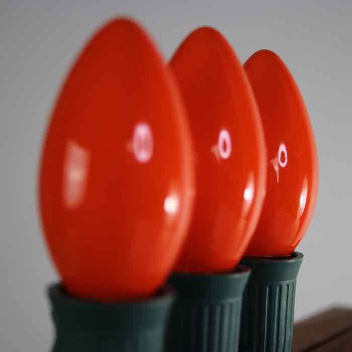 C9 Orange Opaque Glass Bulbs E17 Bases