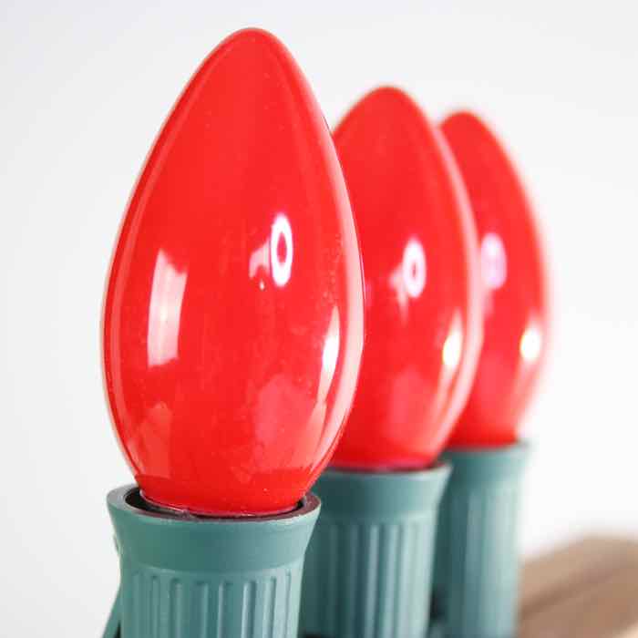 C9 Red Opaque Glass Bulbs E17 Bases