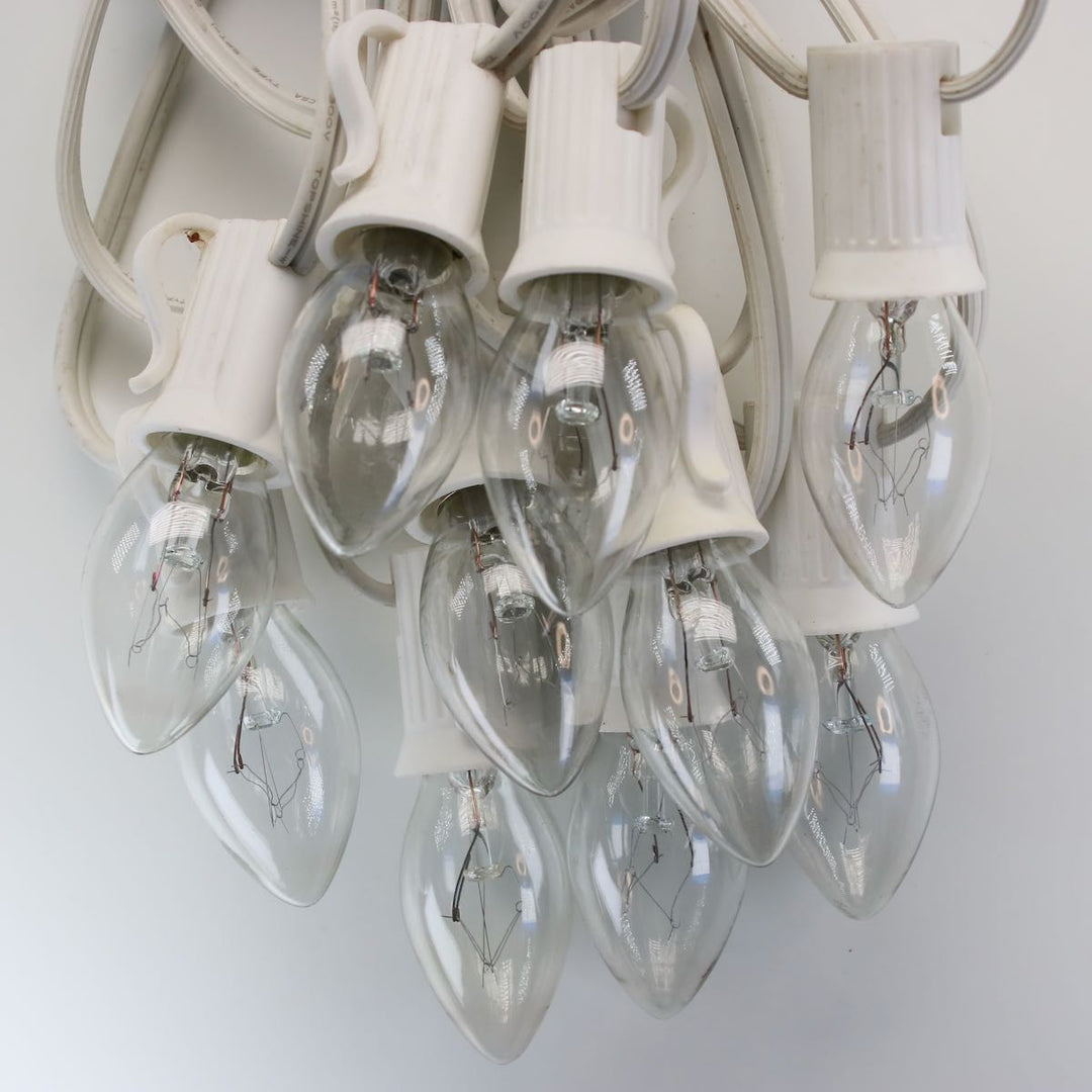 C7 Clear Extra Bright Glass Bulbs E12 Bases