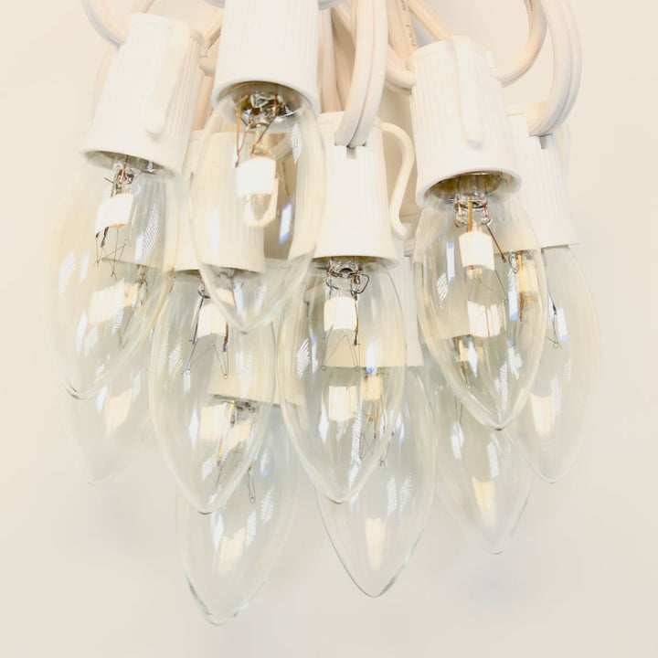C9 Clear (White) Twinkle Glass Bulbs E17 Bases