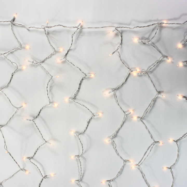 6-Foot Glass Curtain Lights Clear Bulbs White Wire