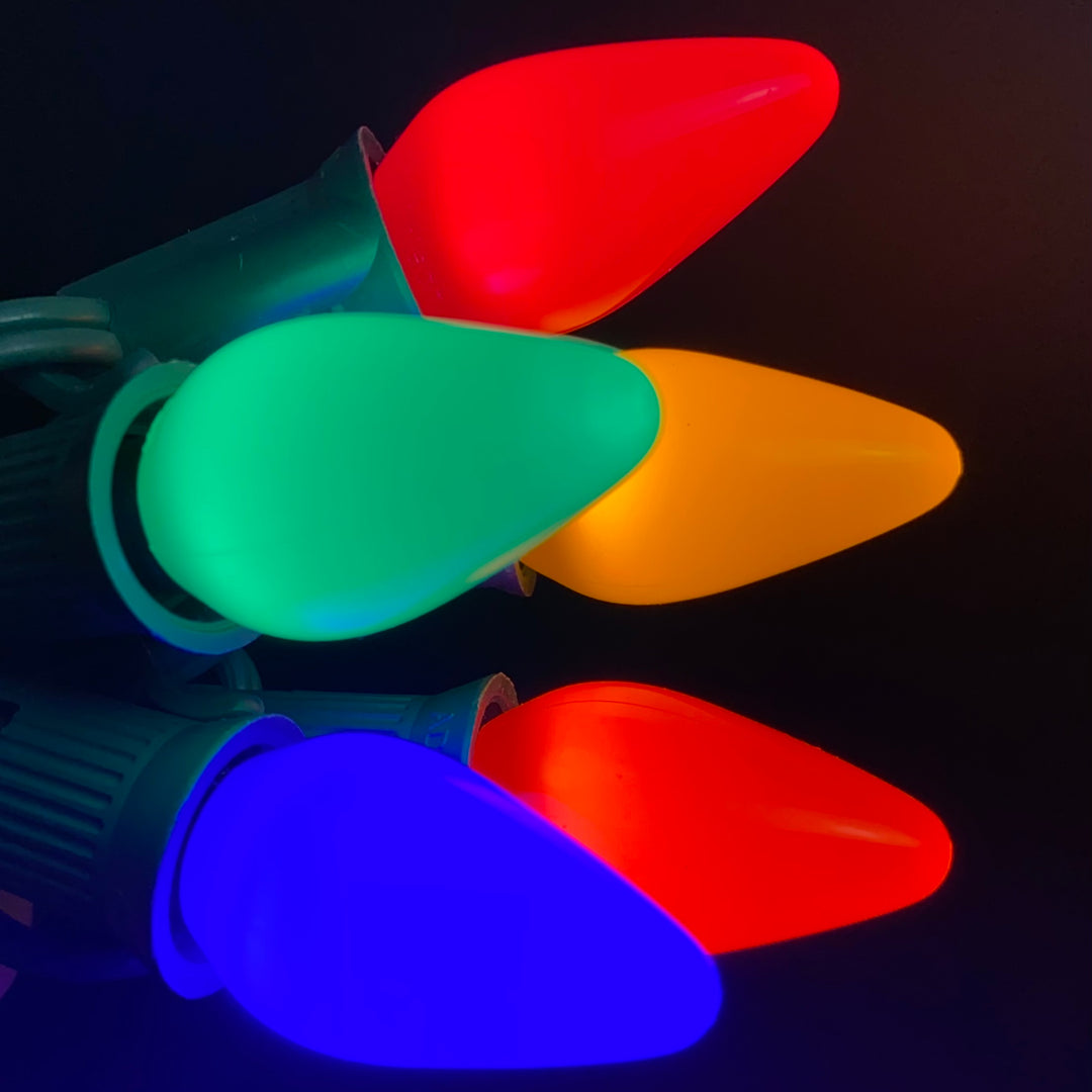 multicolor opaque C7 LED Christmas bulbs