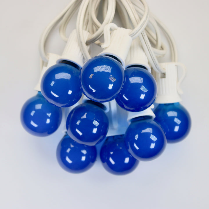 G30 Blue Satin Glass Bulbs E12 Bases