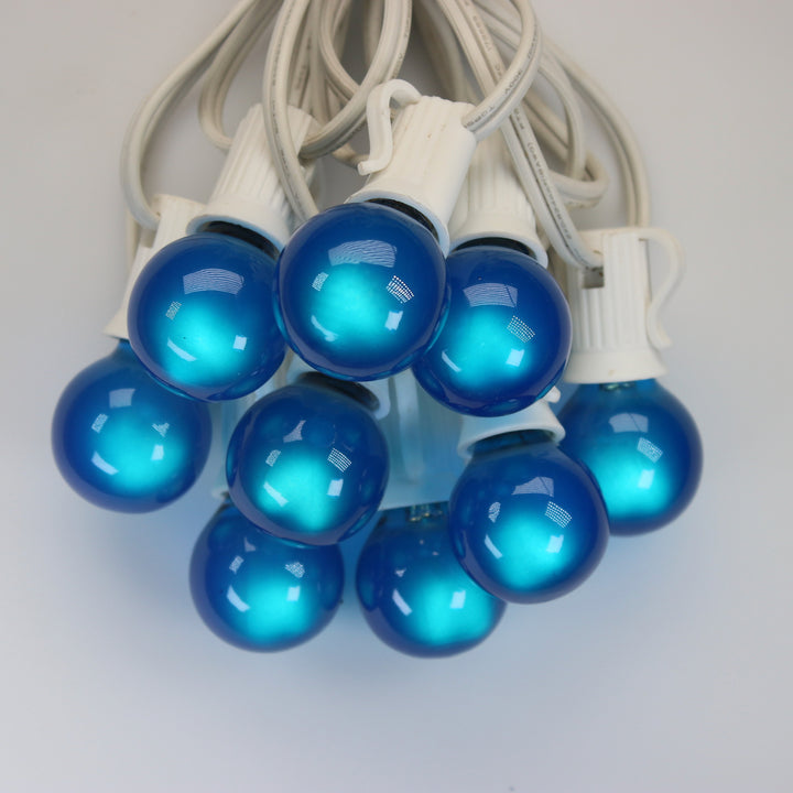 G30 Blue Satin Glass Bulbs E12 Bases