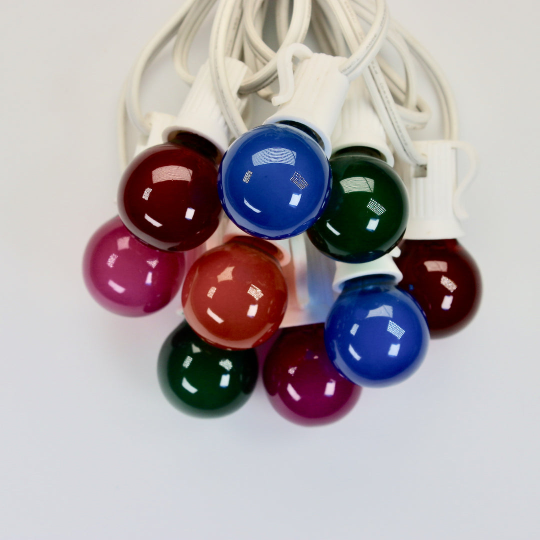 G30 Multicolor Satin Glass Bulbs E12 Bases
