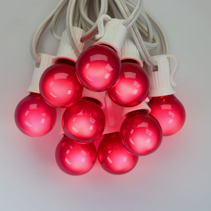 G30 Pink Satin Glass Bulbs E12 Bases