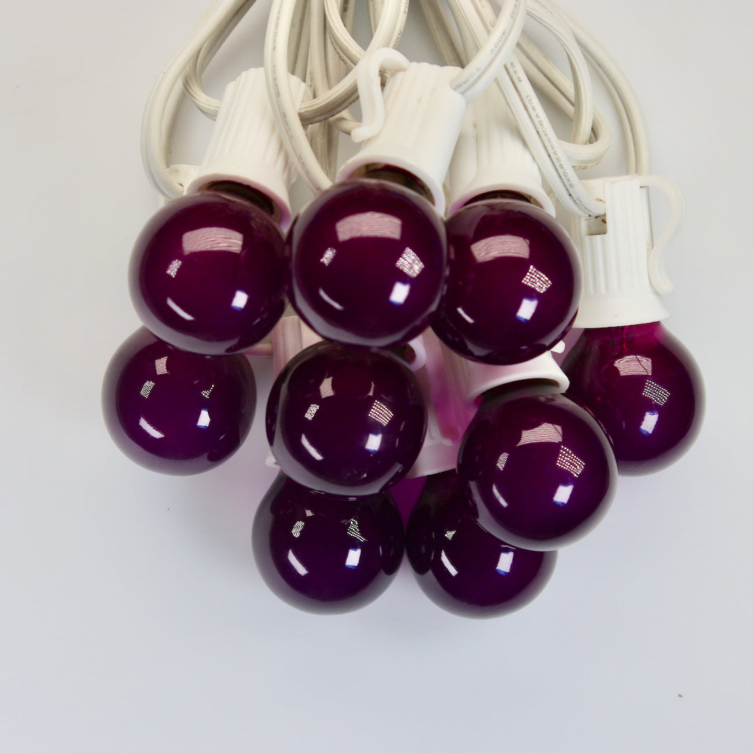 G30 Purple Satin Glass Bulbs E12 Bases