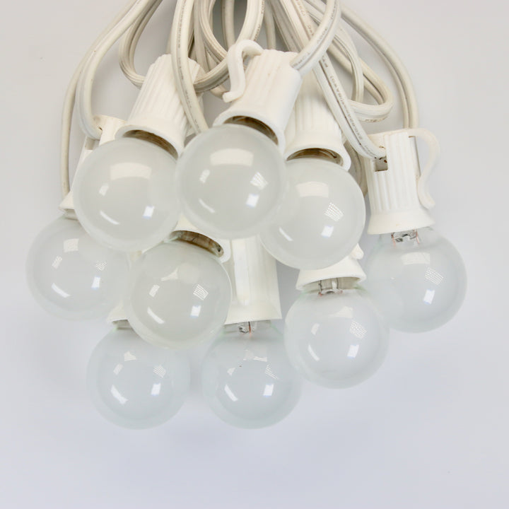 G30 White Satin Glass Bulbs E12 Bases