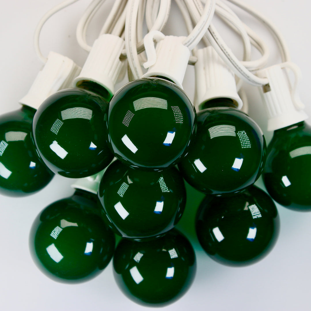 G40 Green Satin Glass Bulbs E12 Bases