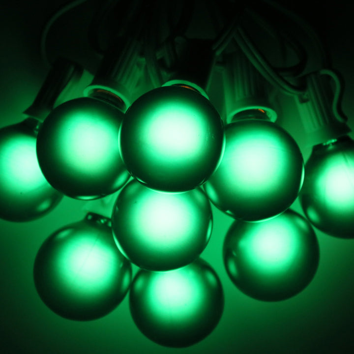 G40 Green Satin Glass Bulbs E12 Bases