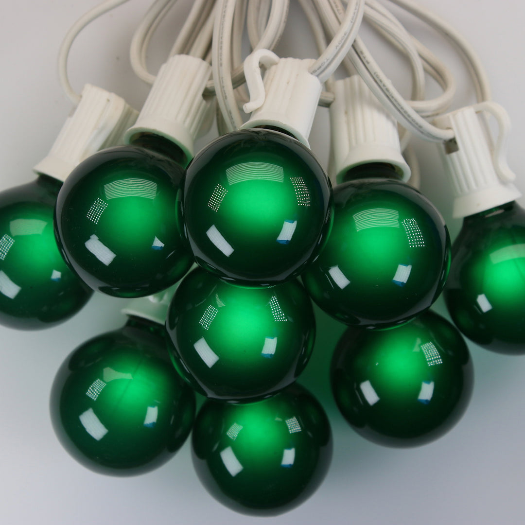 G40 Green Satin Glass Bulbs E12 Bases