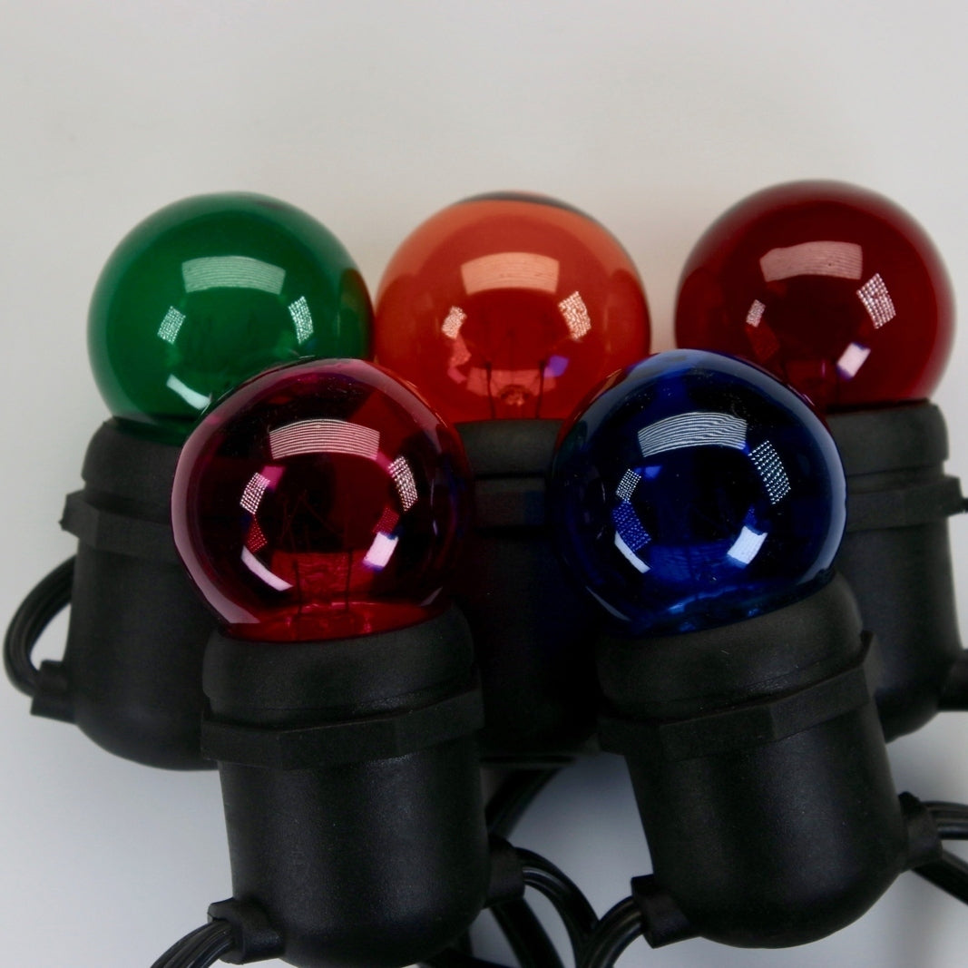 G40 Multicolor Glass Bulbs E26 Bases