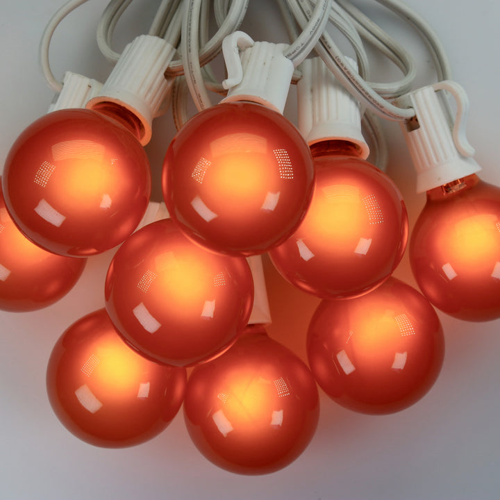 G40 Orange Satin Glass Bulbs E12 Bases