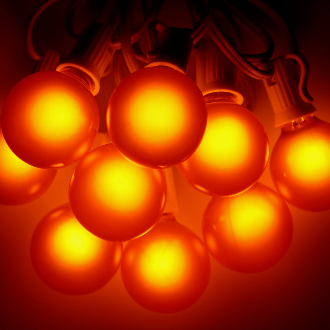 G40 Orange Satin Glass Bulbs E12 Bases