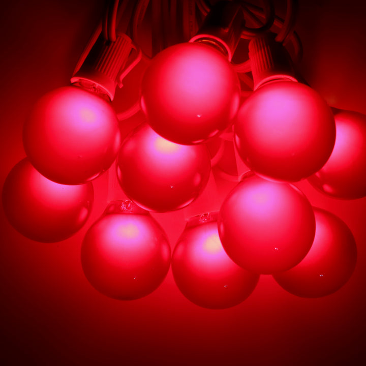 G40 Red Satin Glass Bulbs E12 Bases