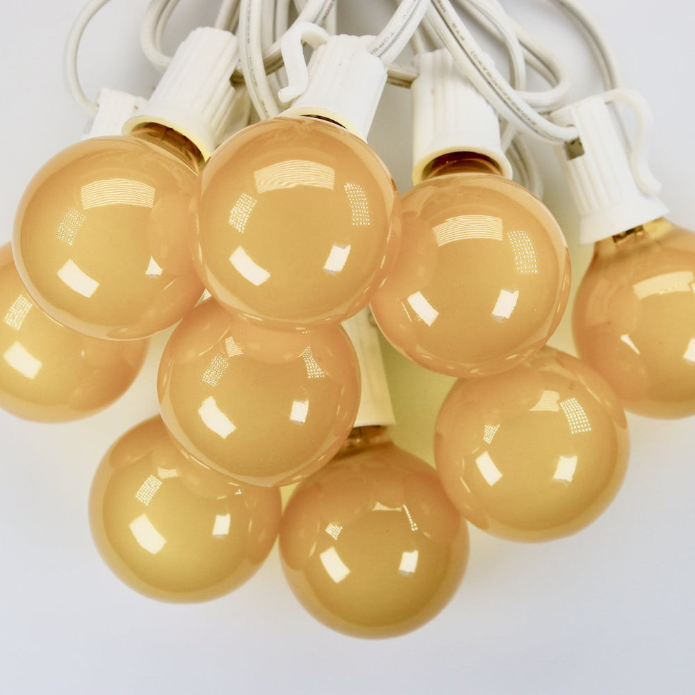 G40 Yellow Satin Glass Bulbs E12 Bases