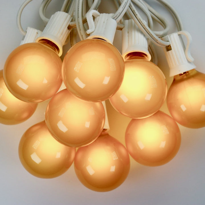 G40 Yellow Satin Glass Bulbs E12 Bases