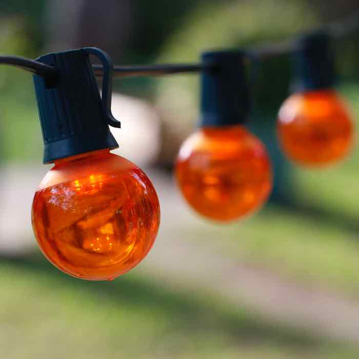 G40 Orange Smooth LED Bulbs E12 Bases