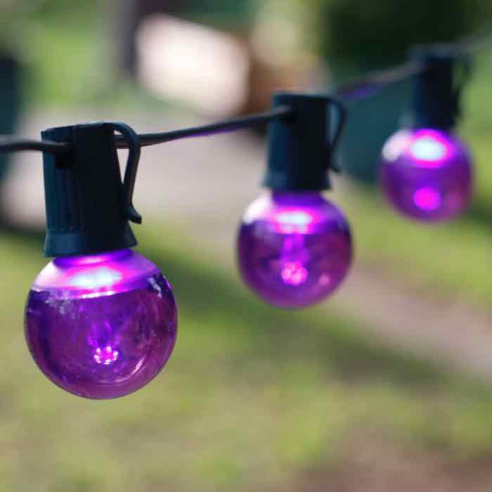 Minleon G40 Purple Smooth LED Bulbs E17 Bases (25 Pack