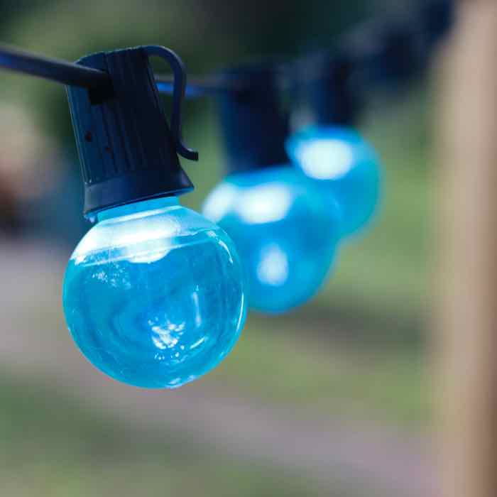 G40 Teal Smooth LED Bulbs E17 Bases