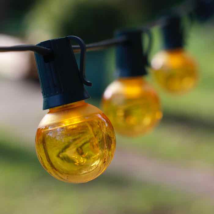 G40 Yellow Smooth LED Bulbs E12 Bases