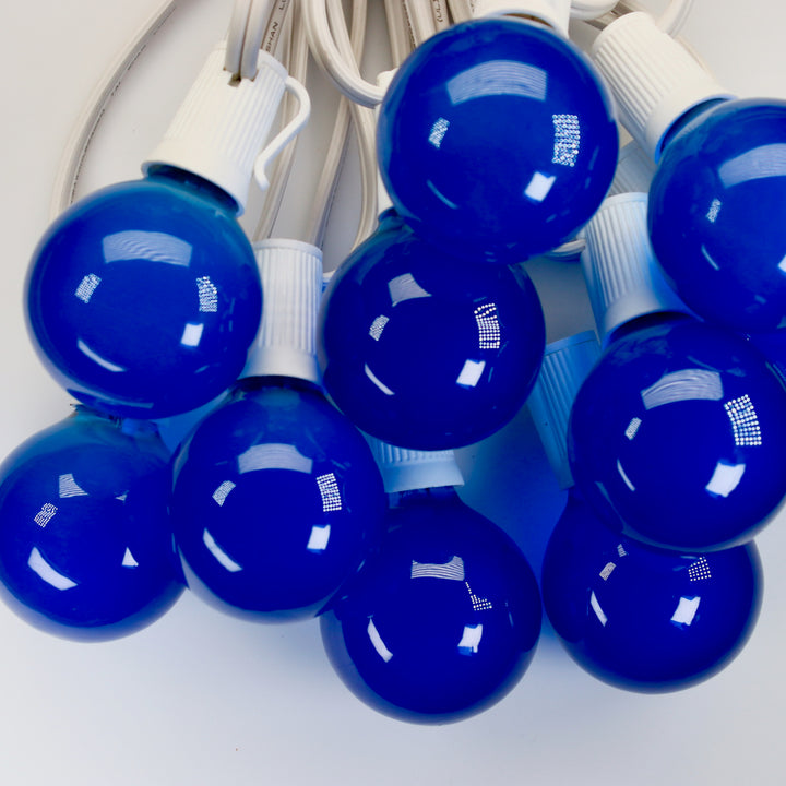 G50 Blue Satin Glass Bulbs E17 Bases
