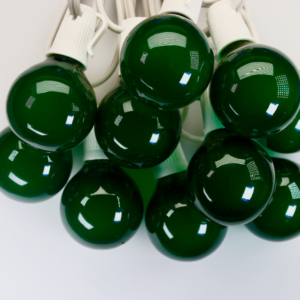 G50 Green Satin Glass Bulbs E17 Bases